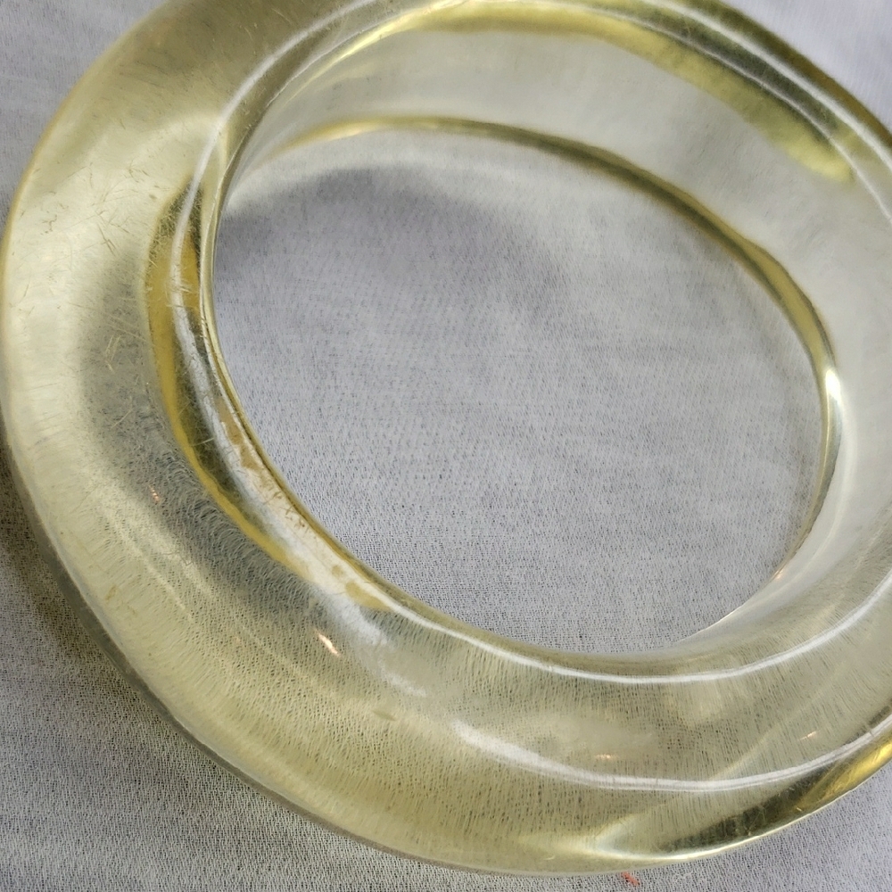 Yellow Transparent Bangle Bracelet - image 8